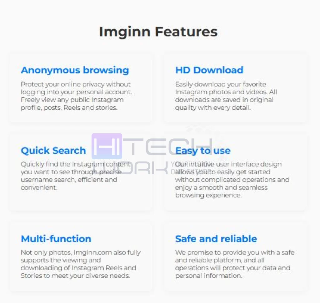 Key Features of Imginn