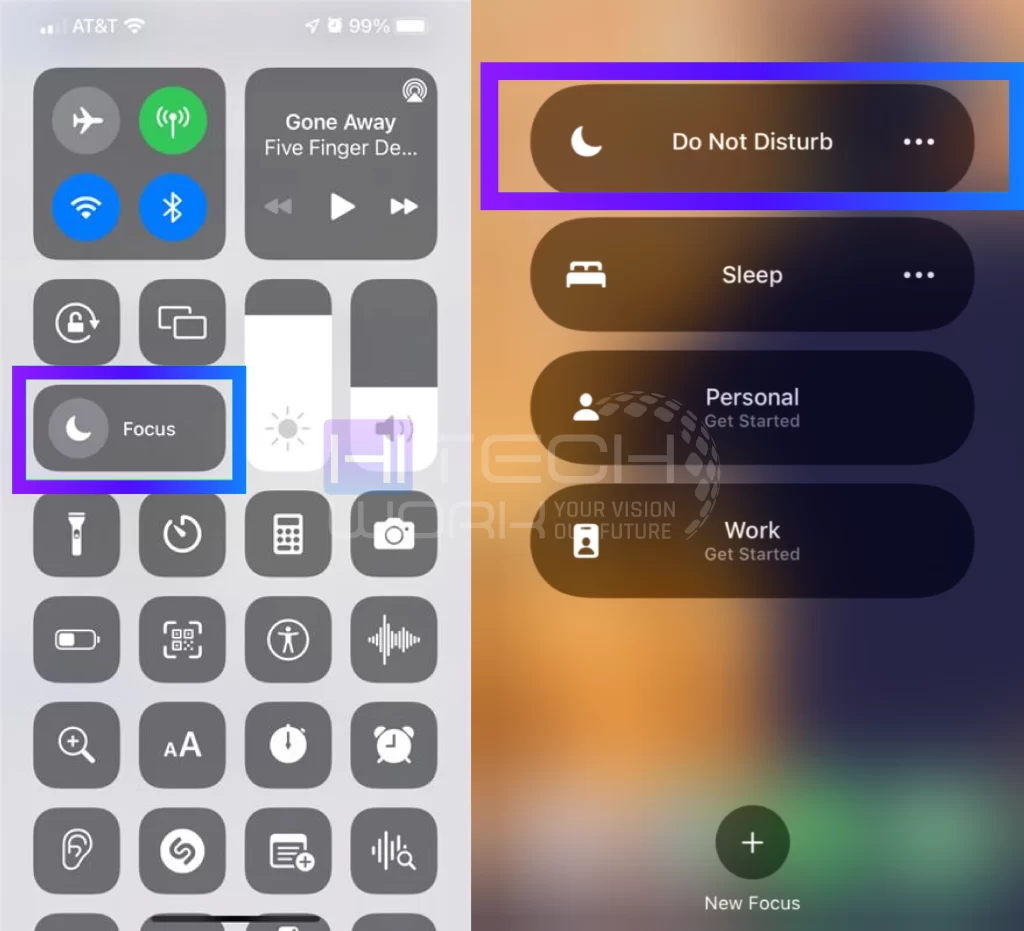 How to Turn off Do Not Disturb on iPhone (iOS 15 or Latest) via Control Center