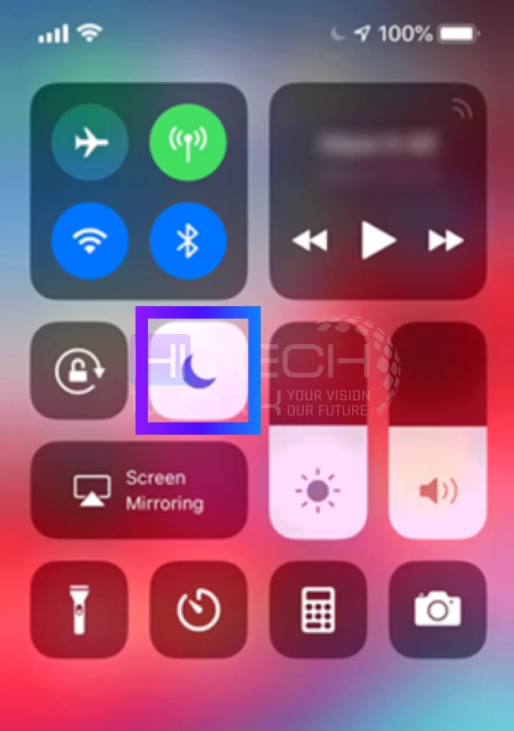 How to Turn off Do Not Disturb on iPhone (iOS 14 or older) via Control Center