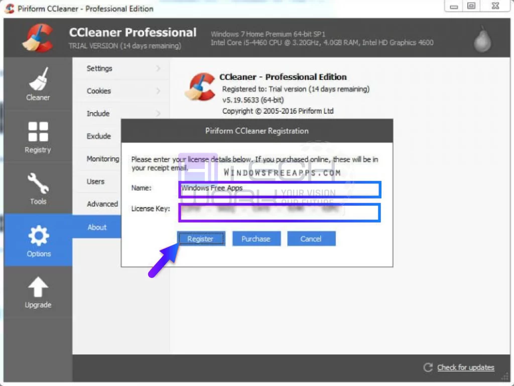 Activate CCleaner Professional for Free