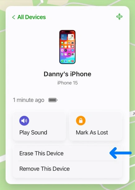 select erase this device
