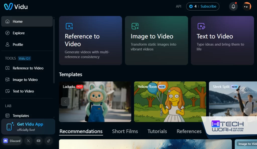 vidu studio ai homepage