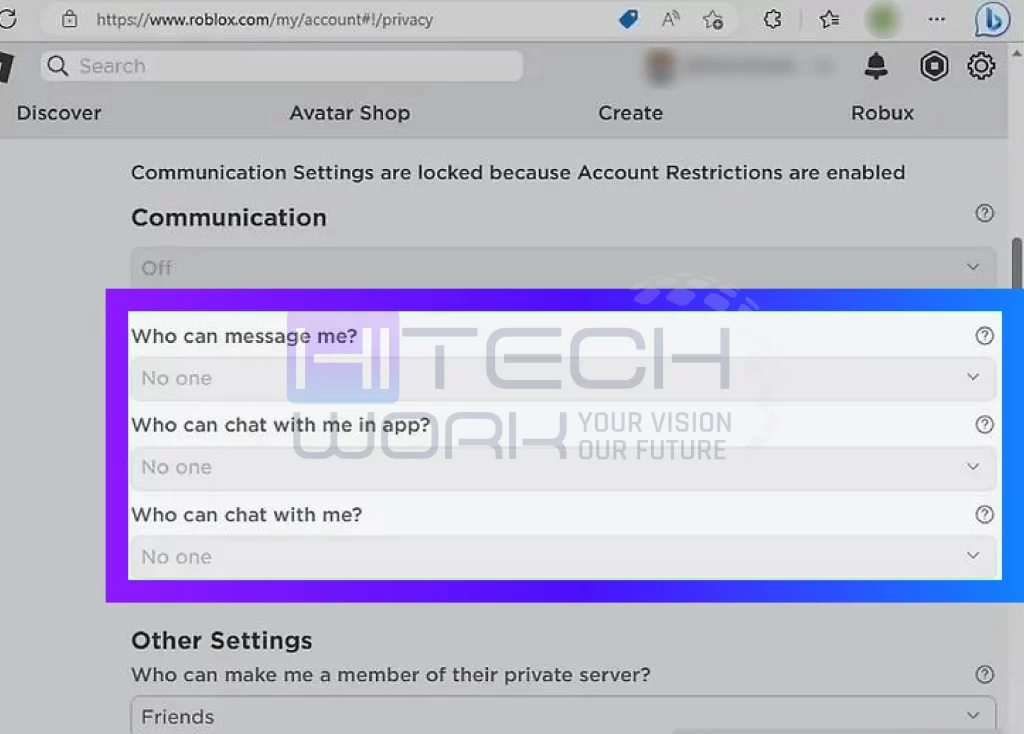 Limiting Communication and Interaction on Roblox