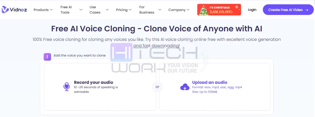 Vidnoz AI Voice Clone