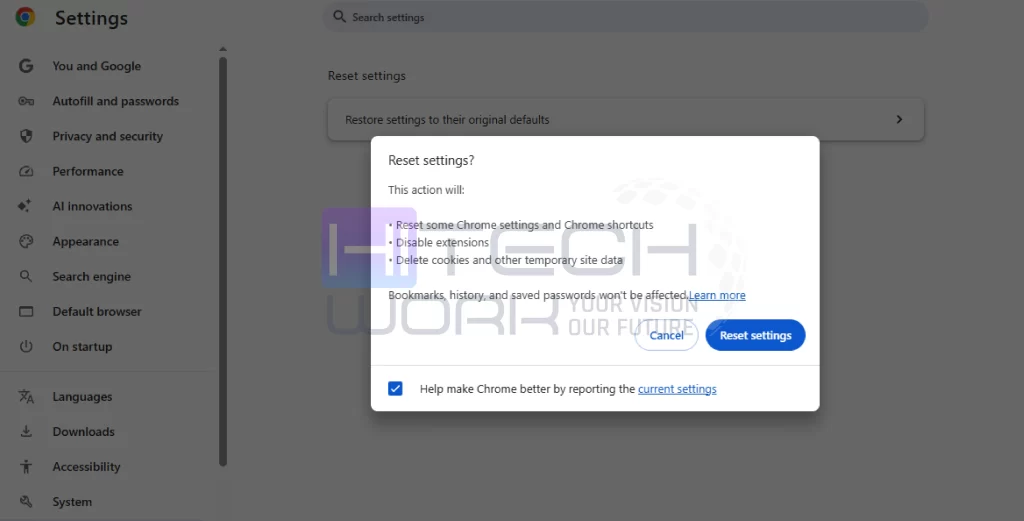 Reset Browser Settings