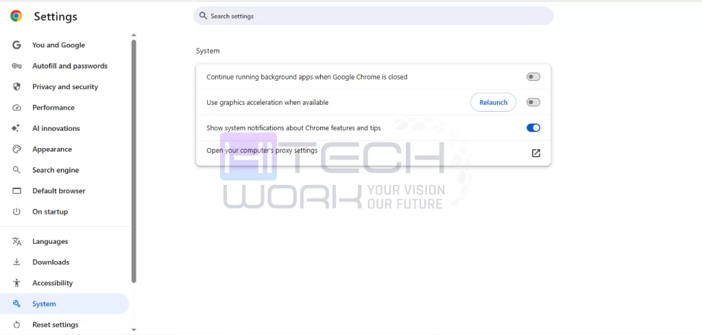 Turn Off Hardware Acceleration