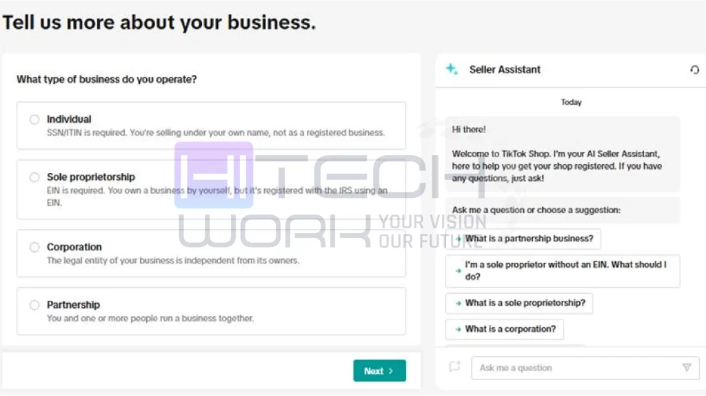 choose which type of business you work for