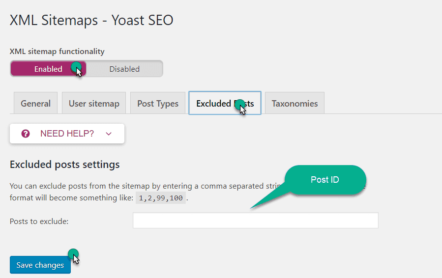 exclude the post form sitemap in yoast plugin