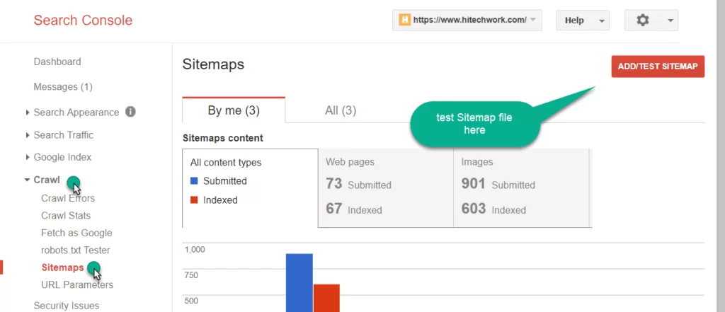 test xml sitemap file in webmaster tool