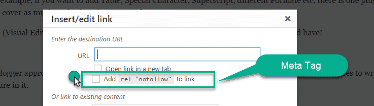 Rel nofollow Tag in archer text