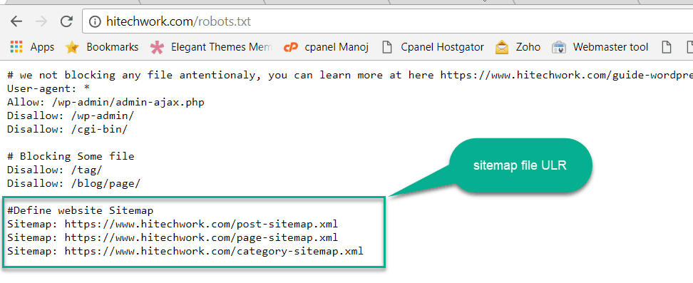 place sitemap in robots.txt file