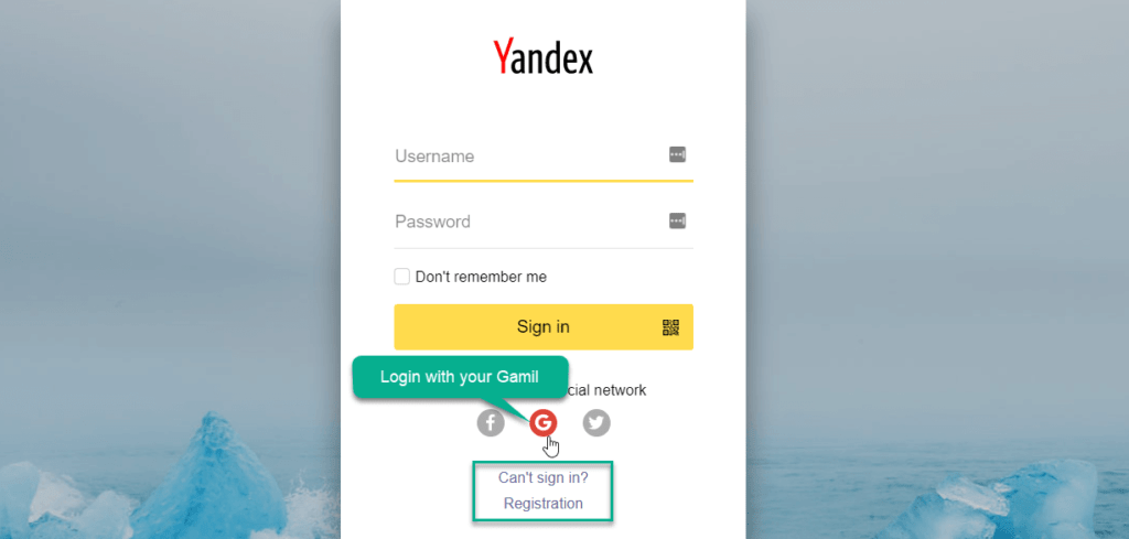 yandex search console signup