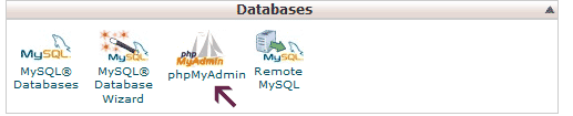 Database Section in phpmyadmin