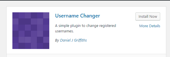 Change user name plugin