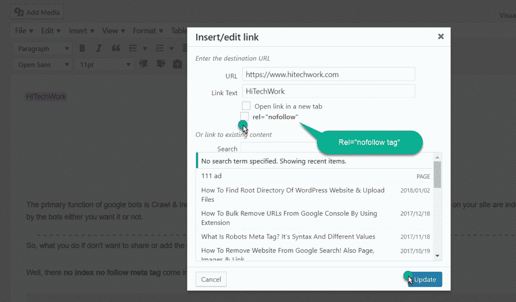 add rel nofollow tag with the help of plugin