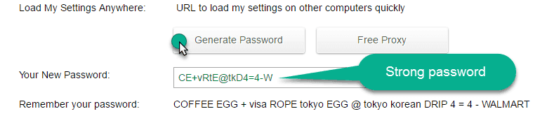 Strong Password generator