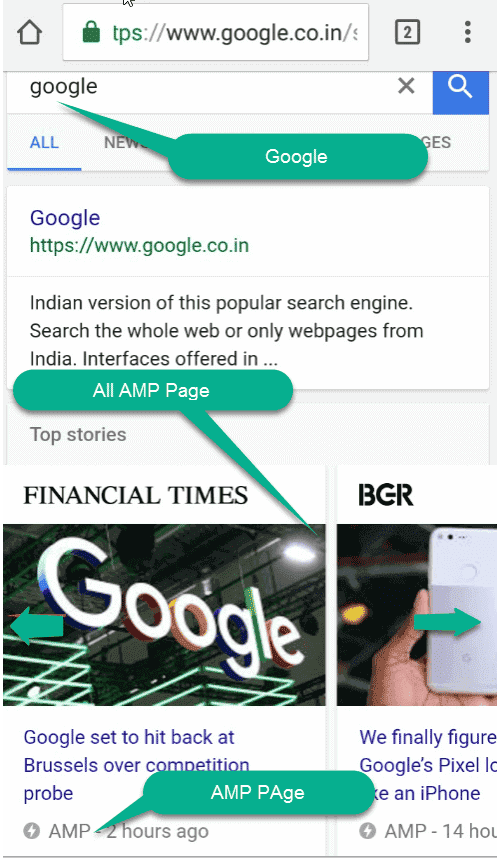 AMP Page On mobile
