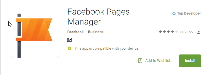 Facebook page manager app