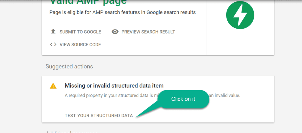 html error on google amp test