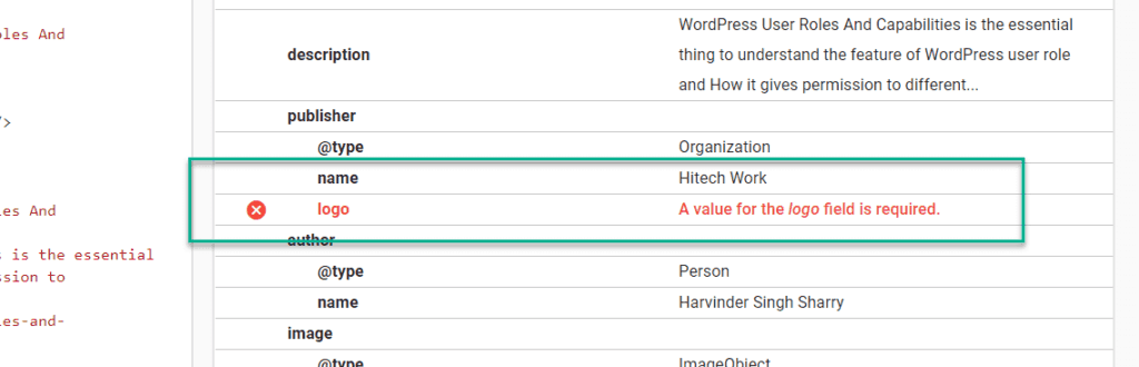 structure data of logo missing