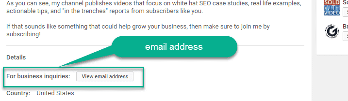 Email Address on youtube