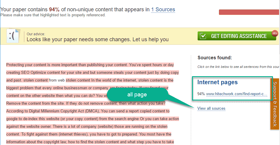 Plagtracker result