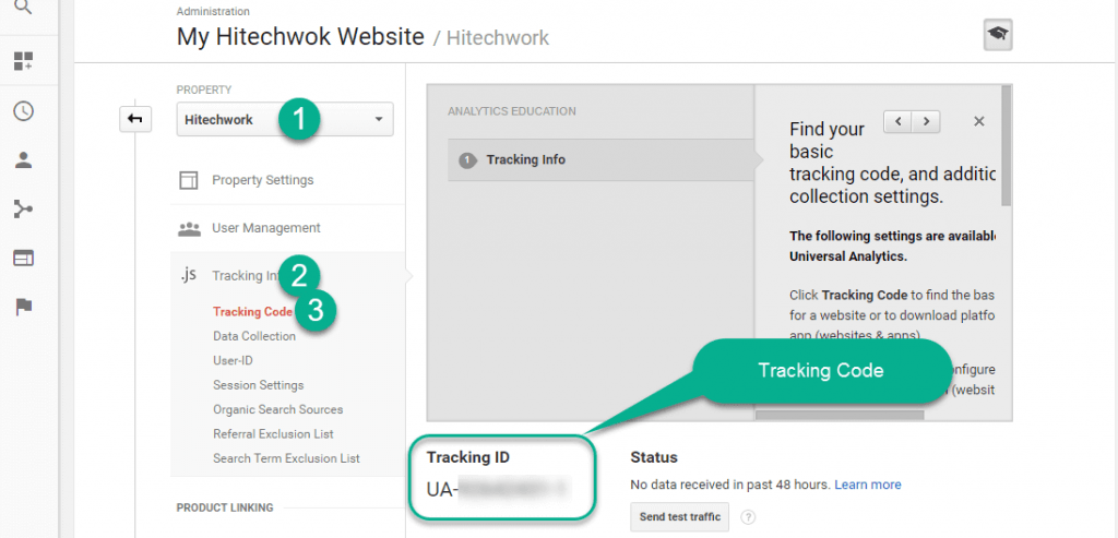 google Analytic tracking Code