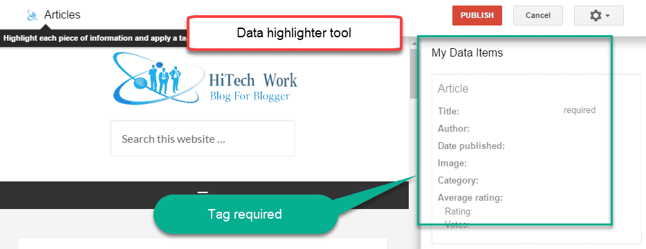 Article Data of Rich card