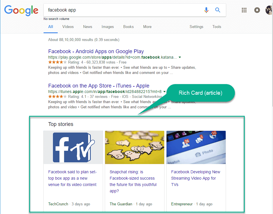 Rich Card In search Result