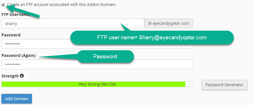 Create FTP Account in cpanel for domain