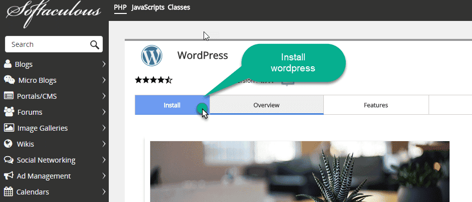 Inslall wordpress