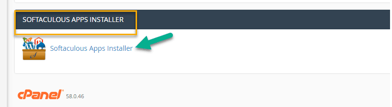 Softaculous option in Cpanel.