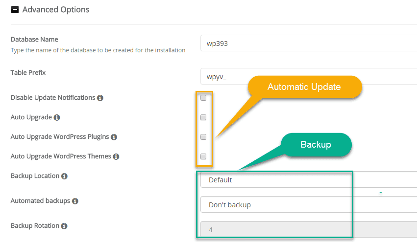 advance setting option 