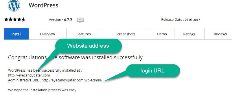 Login Detail for wordpres