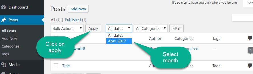 sort content By Date in wordpress