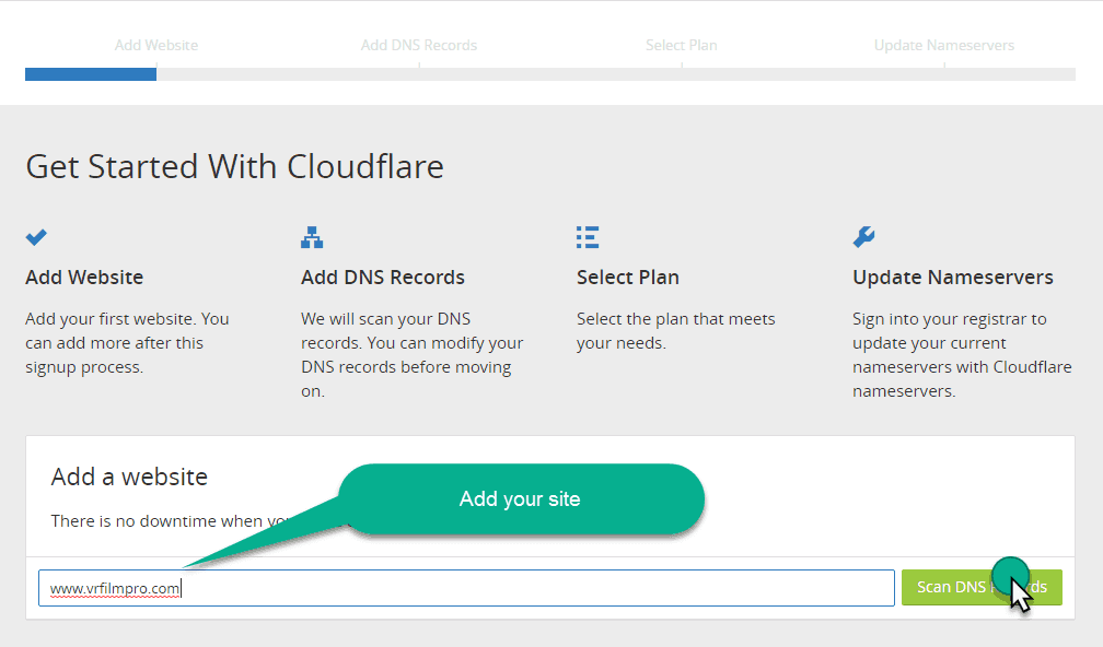 add your domain in the cloudfare