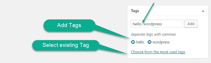 make tag during writing content