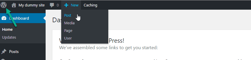 Wordpress Toolbar On dashboard