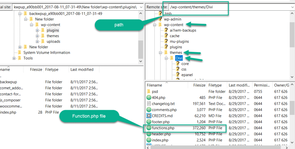 function.php file download with ftp account