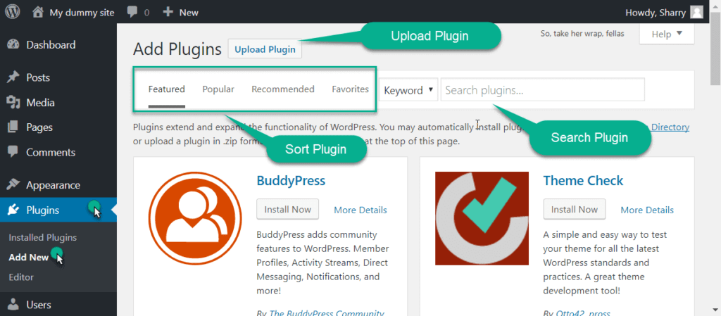 click on add new plugin in wordpress