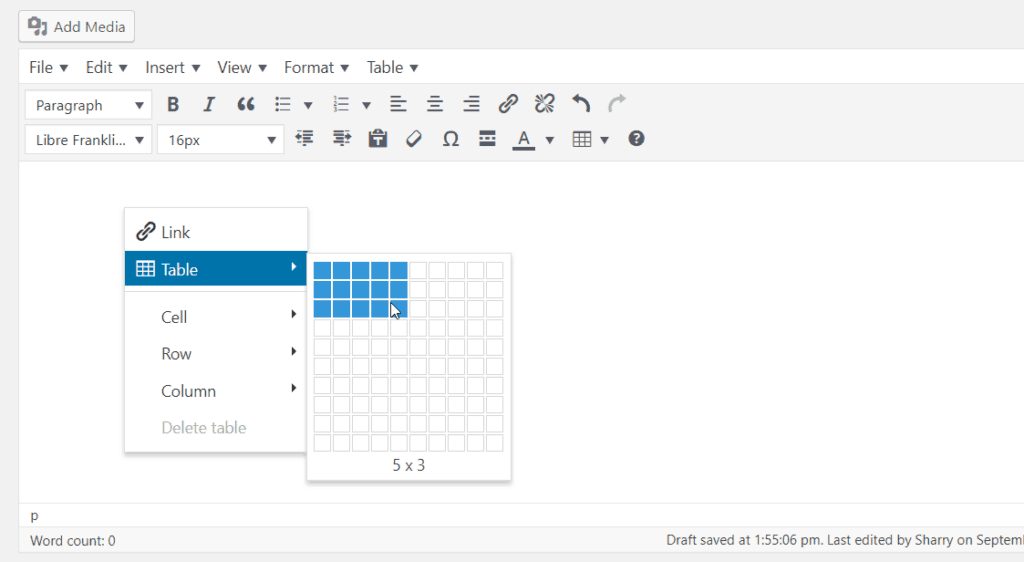 right click control on text post editor