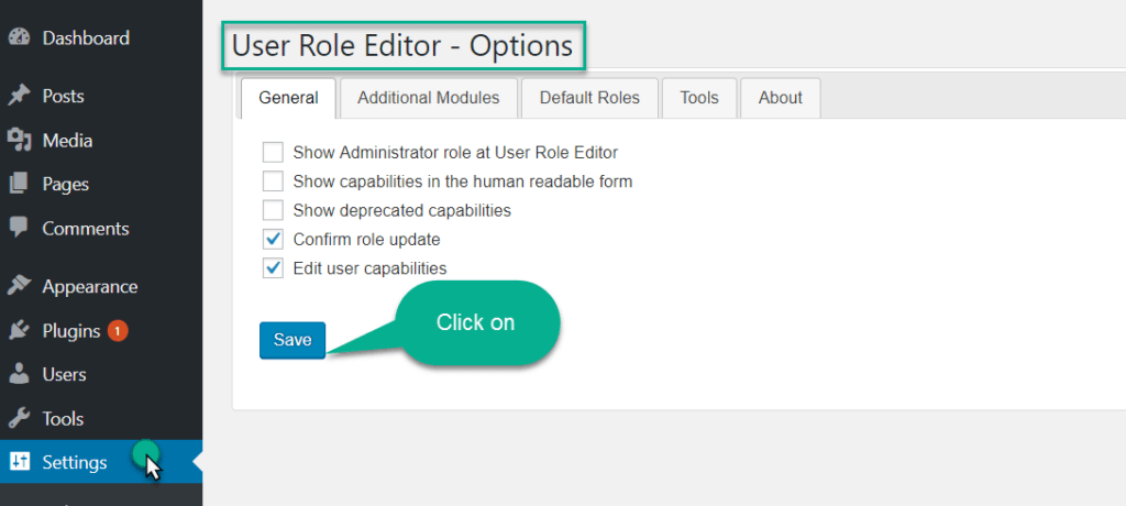 user role editor option in wordpress