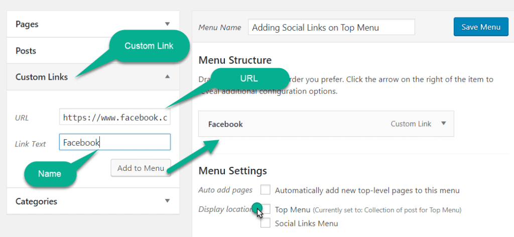 Add custom link in the navigation menu