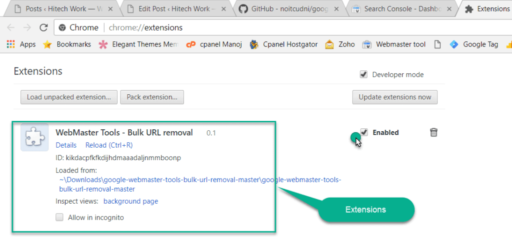 bulk URL removal extension