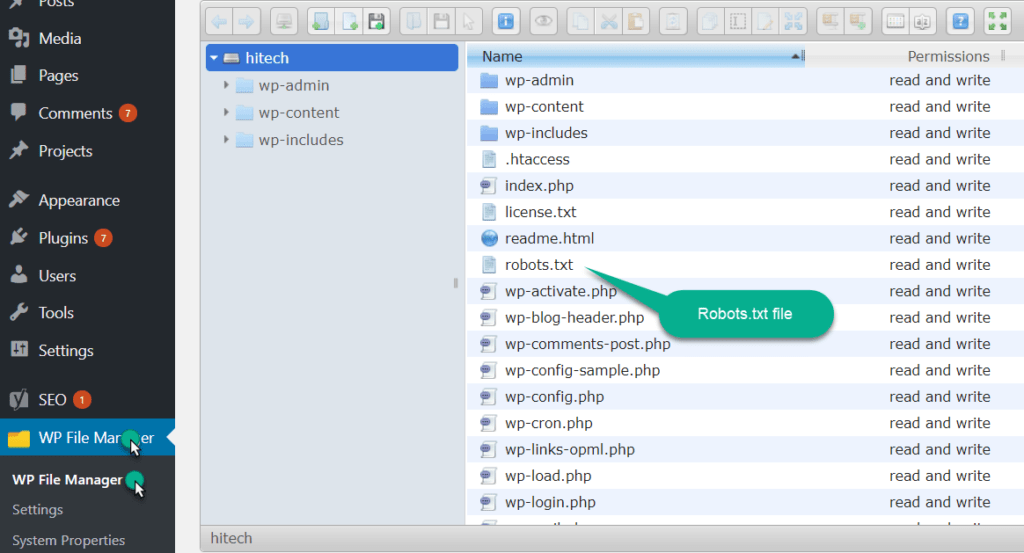 wp file manager plugin open the file