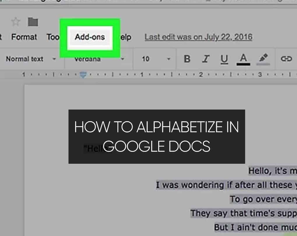 How To Alphabetize A List In Google Docs
