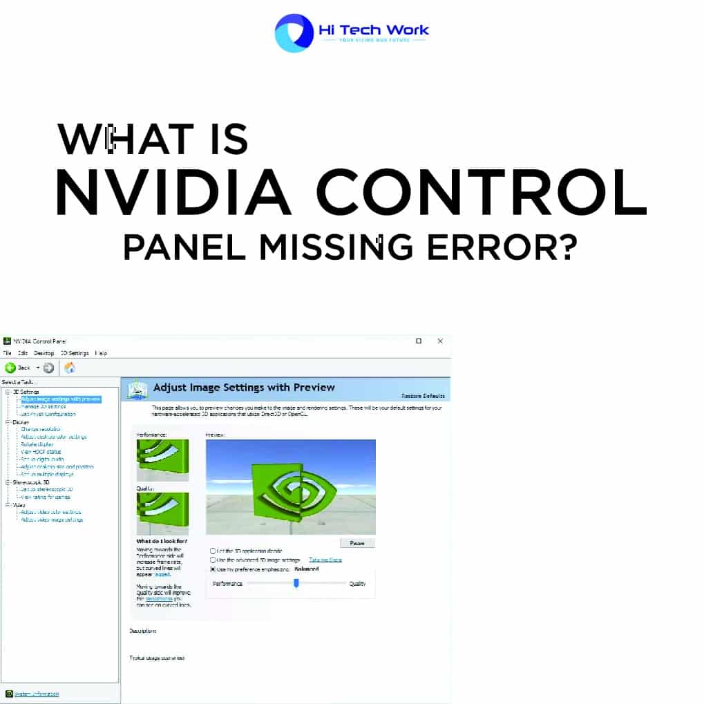 Nvidia Control Panel Settings Missing