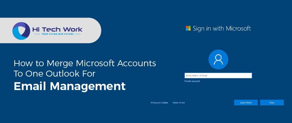 how to merge two email accounts in outlook