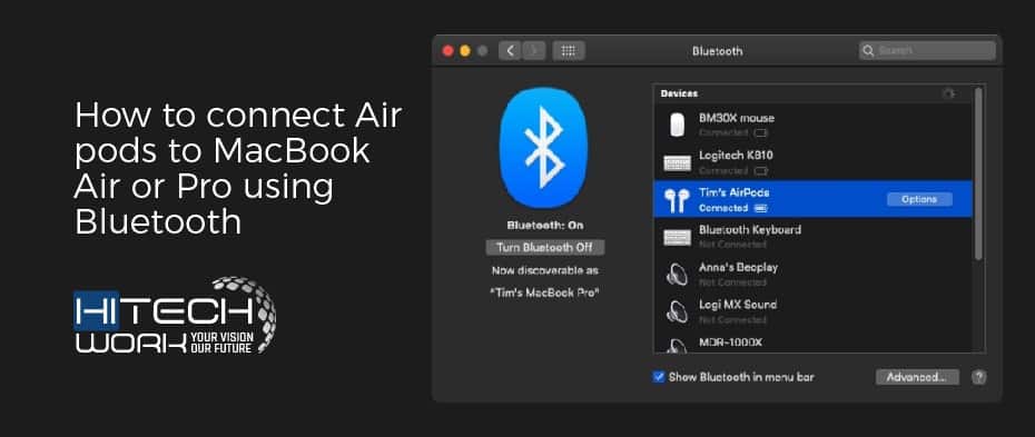 how to connect air pods to MacBook