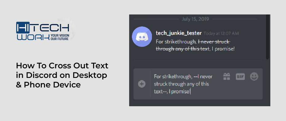 how to cross out text in discord